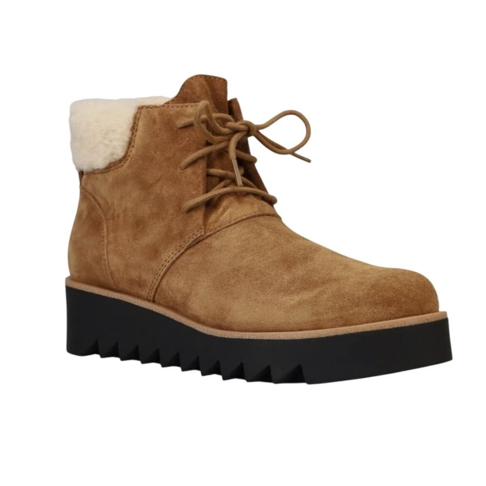 Eileen Fisher Women’s Kenille Sport Suede Sherpa Ankle Boots Whiskey Sz 9 – NWOB